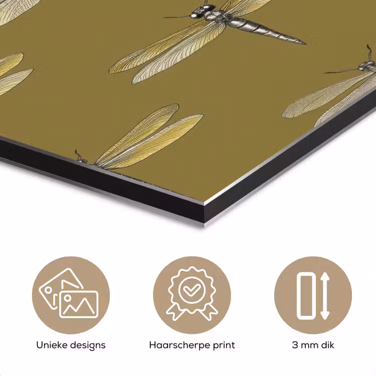 Libellen - Patroon - Groen aluminium wit klein 46 -closeup_NL