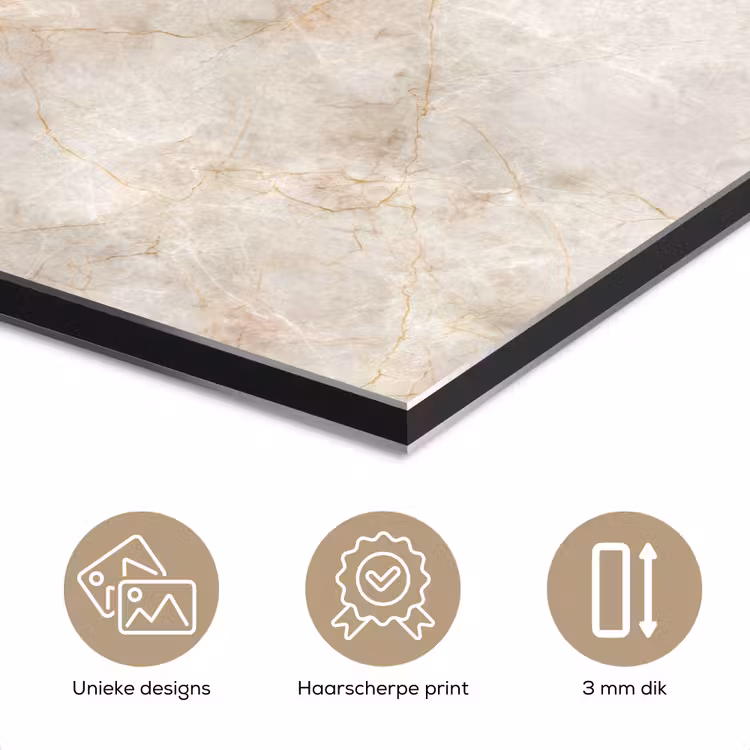 Lichtbeige - Goudbruine Nerven - Marmer aluminium wit klein 46 -closeup_NL