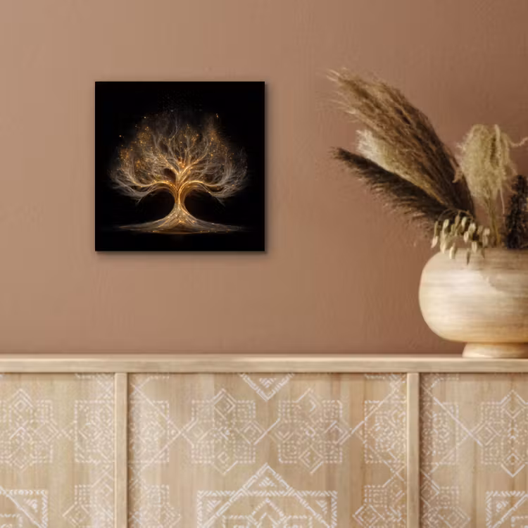 Lichtjes - Boom - Abstract - Zwart aluminium wit klein -sfeer4
