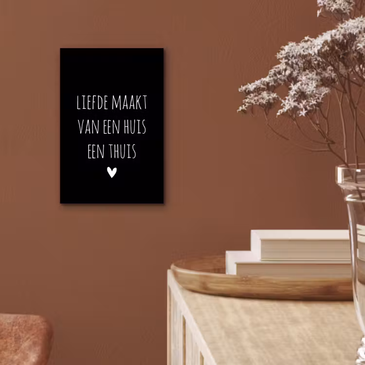 Liefde maakt van een huis een thuis - Quotes - Spreuken aluminium wit klein -sfeer4