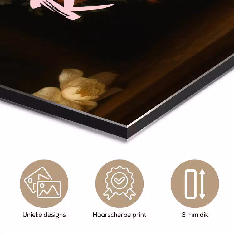 Liefde - Modern - Bloemen aluminium wit klein -closeup_NL