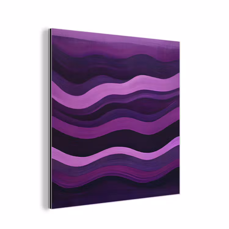 Lijnen - Golven - Paars - Abstract aluminium wit klein -3d