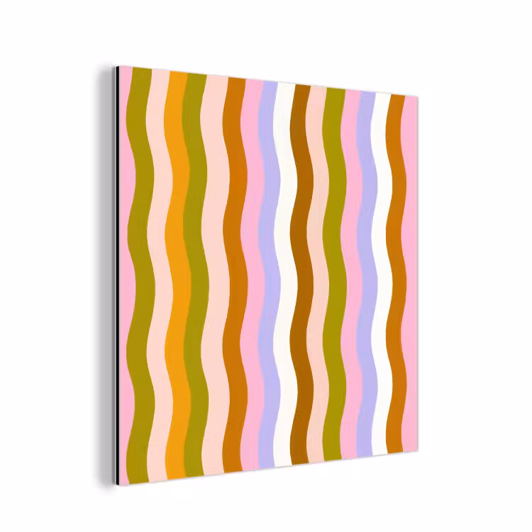 lijnen - Golven - Pastelkleuren - Patroon aluminium wit klein -3d