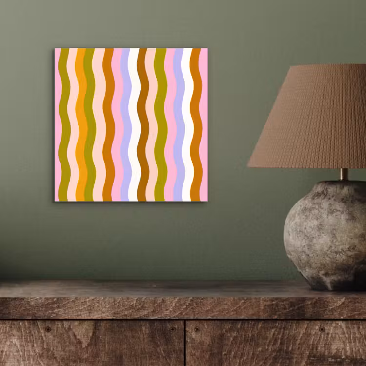 lijnen - Golven - Pastelkleuren - Patroon aluminium wit klein -sfeer2