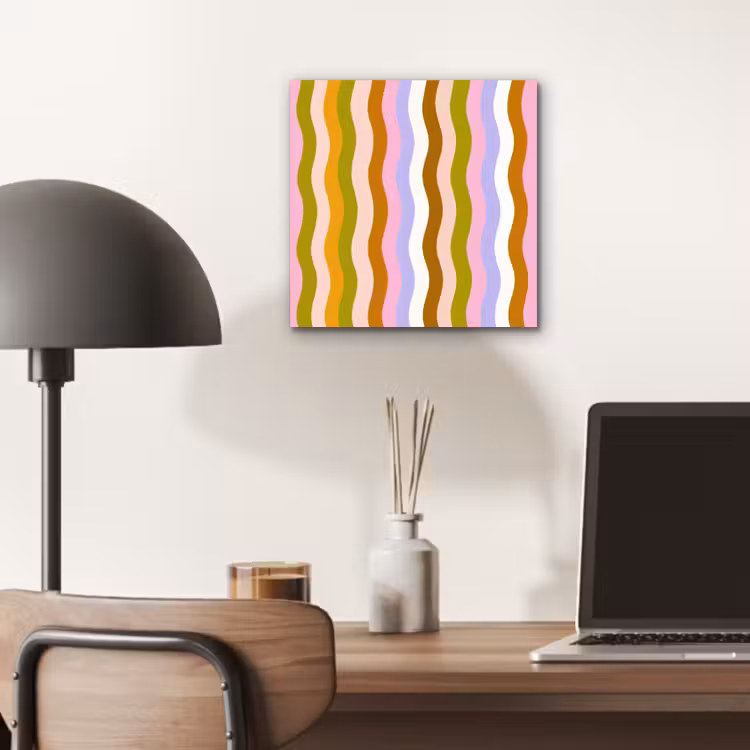 lijnen - Golven - Pastelkleuren - Patroon aluminium wit klein -sfeer5