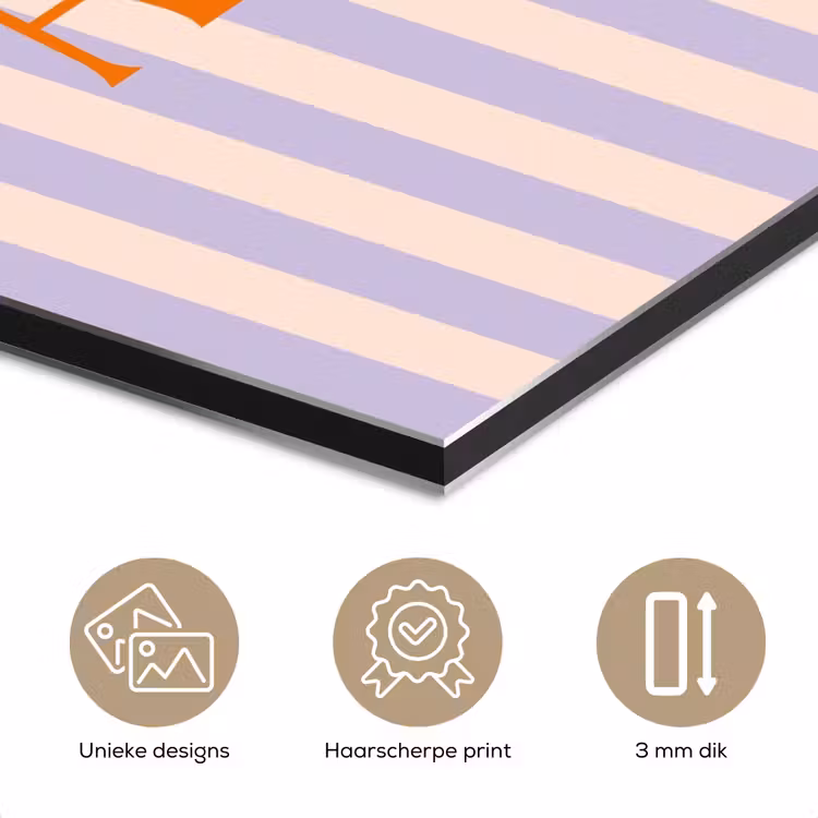 Lila - Oranje - Strepen - Adiós aluminium wit klein -closeup_NL