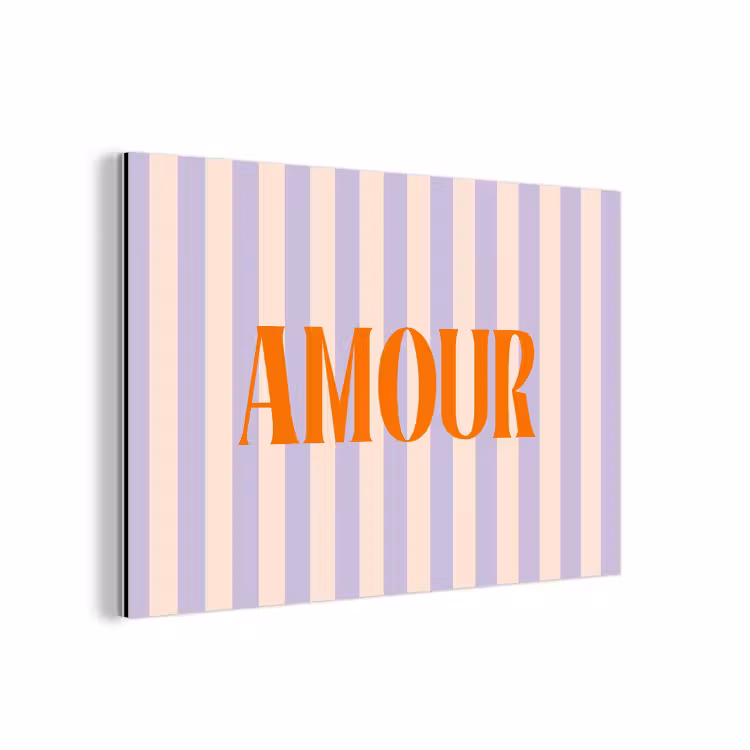 Lila - Oranje - Strepen - Amour aluminium wit klein -3d