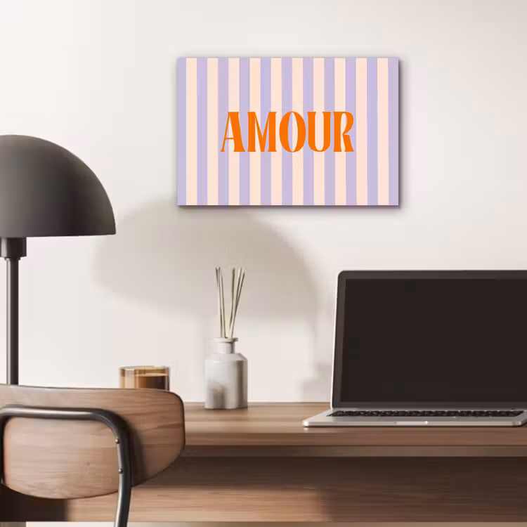 Lila - Oranje - Strepen - Amour aluminium wit klein -sfeer5