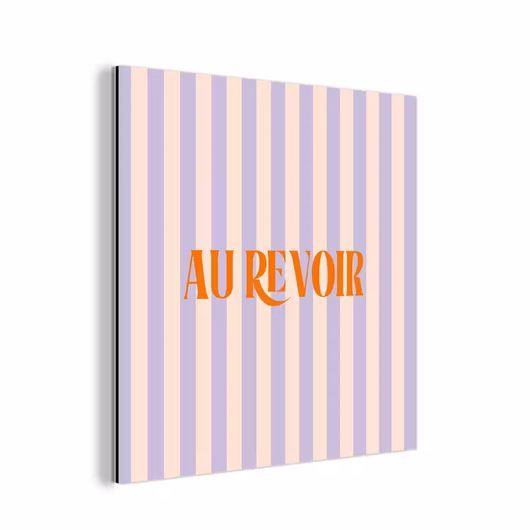 Lila - Oranje - Strepen - Au Revoir aluminium wit klein -3d