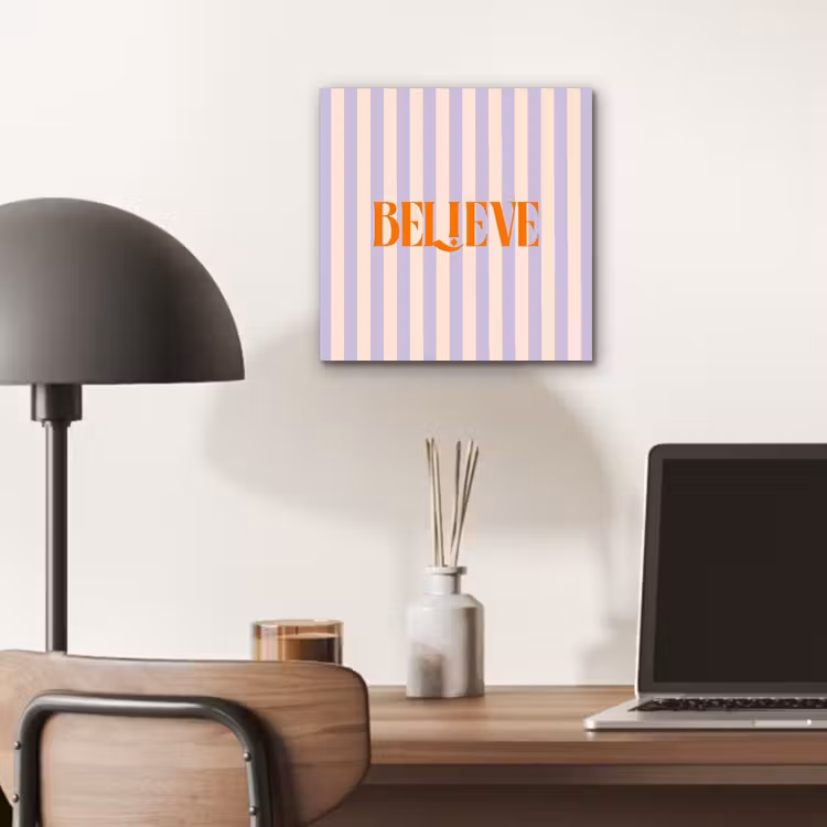 Lila - Oranje - Strepen - Believe aluminium wit klein -sfeer5