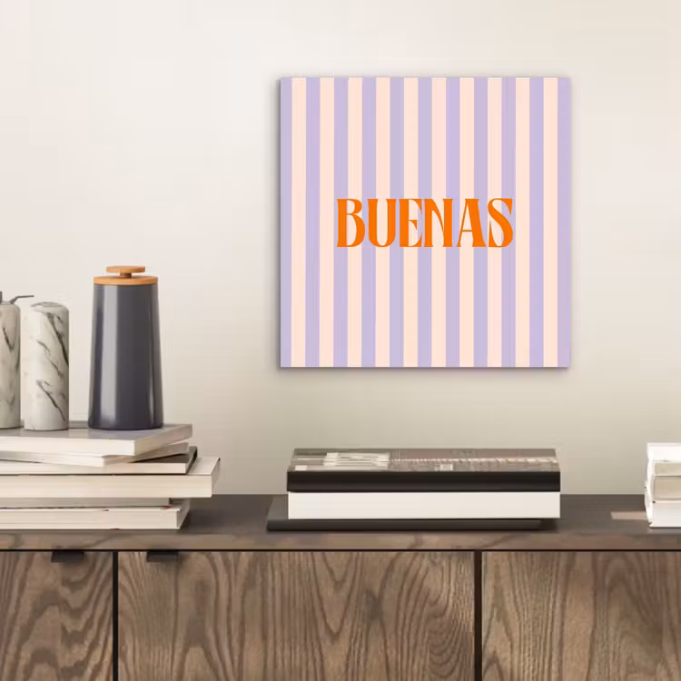 Lila - Oranje - Strepen - Buenas aluminium wit klein -sfeer1
