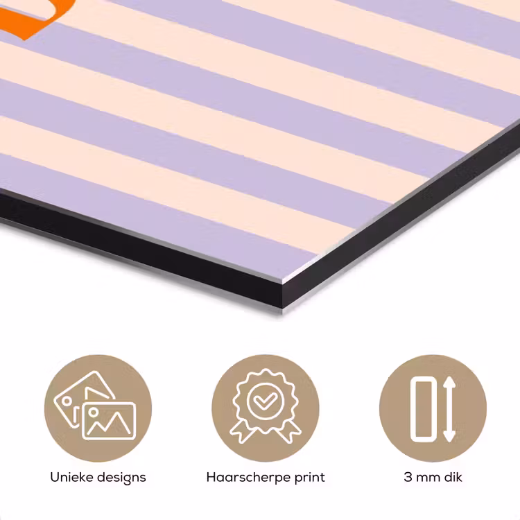 Lila - Oranje - Strepen - Buenas aluminium wit klein -closeup_NL