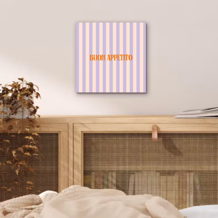 Lila - Oranje - Strepen - Buon Appetito aluminium wit klein -sfeer3