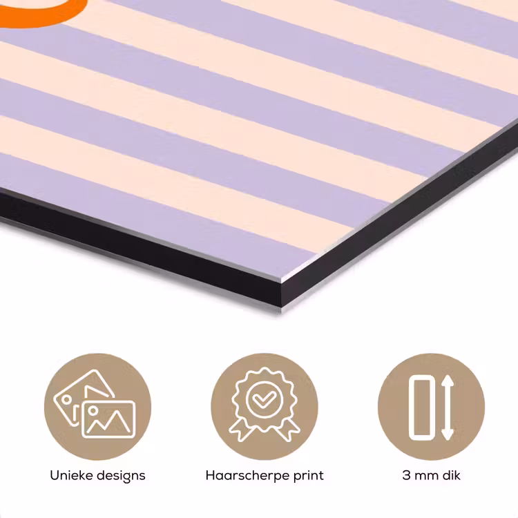 Lila - Oranje - Strepen - Cheers aluminium wit klein -closeup_NL