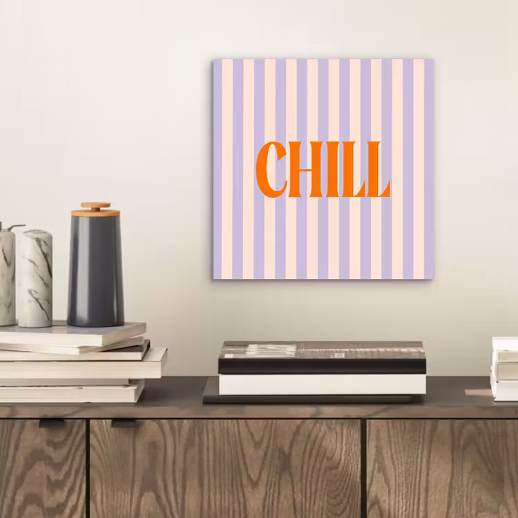 Lila - Oranje - Strepen - Chill aluminium wit klein -sfeer1