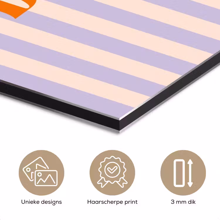 Lila - Oranje - Strepen - Dream aluminium wit klein -closeup_NL