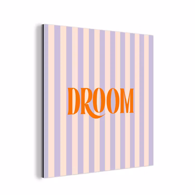 Lila - Oranje - Strepen - Droom aluminium wit klein -3d