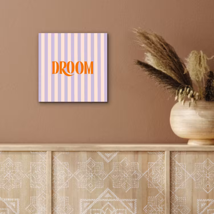 Lila - Oranje - Strepen - Droom aluminium wit klein -sfeer4