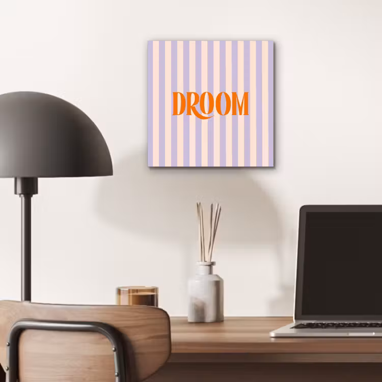 Lila - Oranje - Strepen - Droom aluminium wit klein -sfeer5