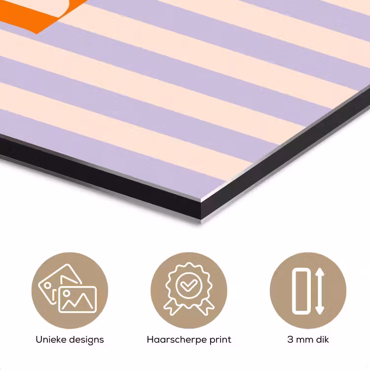 Lila - Oranje - Strepen - Enjoy aluminium wit klein -closeup_NL