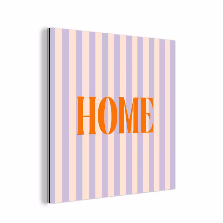 Lila - Oranje - Strepen - Home aluminium wit klein -3d