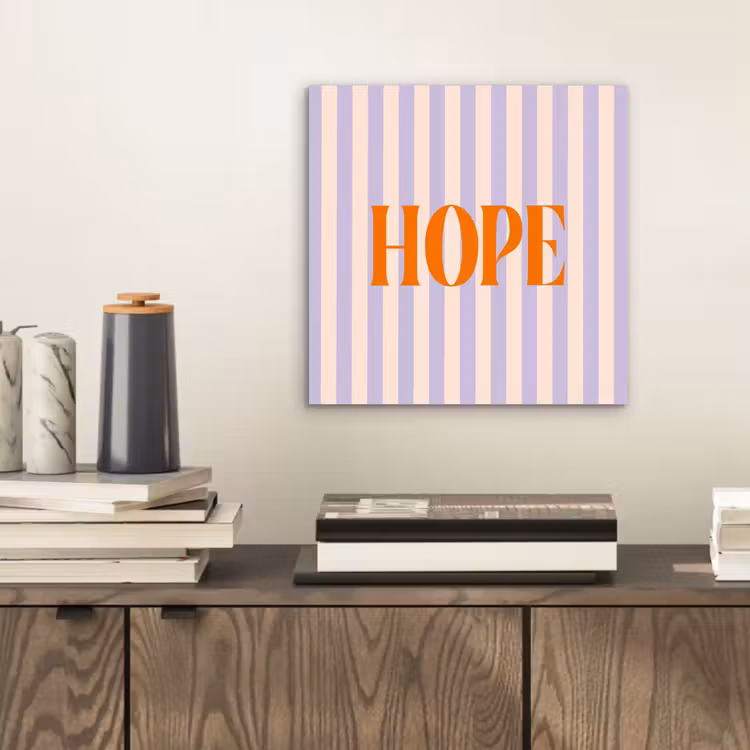 Lila - Oranje - Strepen - Hope aluminium wit klein -sfeer1