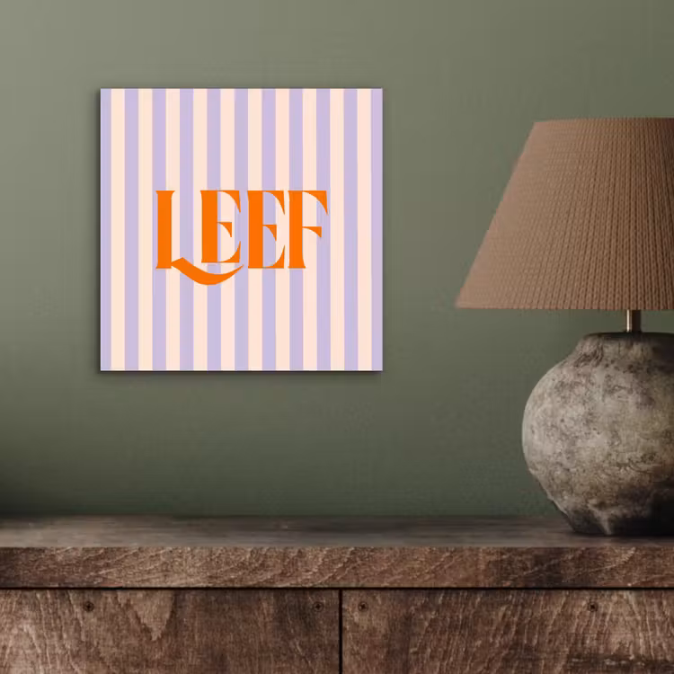 Lila - Oranje - Strepen - Leef aluminium wit klein -sfeer2