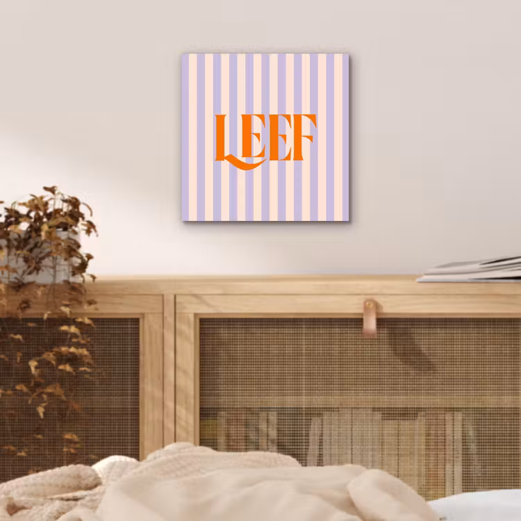 Lila - Oranje - Strepen - Leef aluminium wit klein -sfeer3