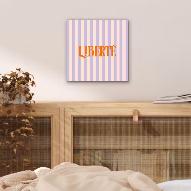 Lila - Oranje - Strepen - Liberté aluminium wit klein -sfeer3