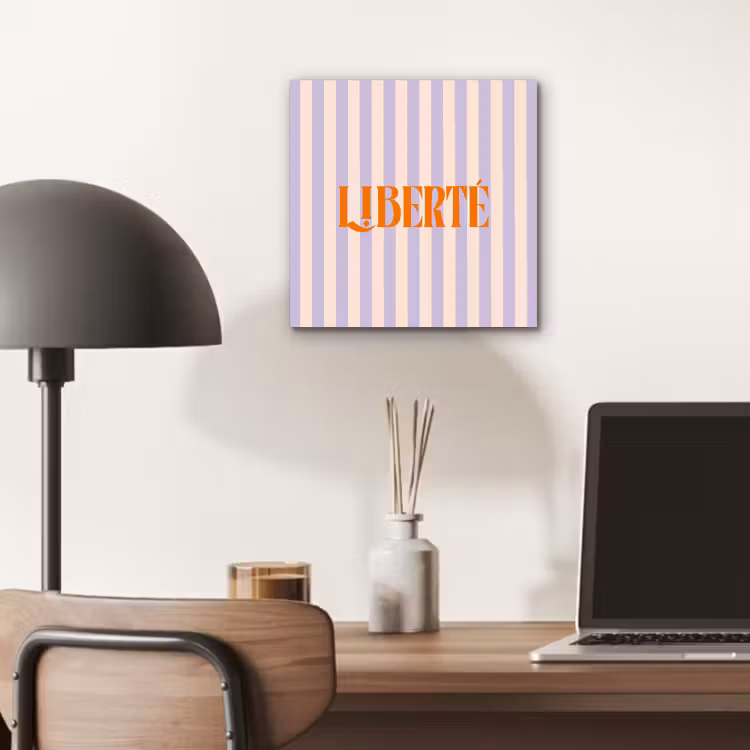 Lila - Oranje - Strepen - Liberté aluminium wit klein -sfeer5