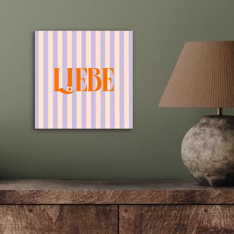 Lila - Oranje - Strepen - Liebe aluminium wit klein -sfeer2