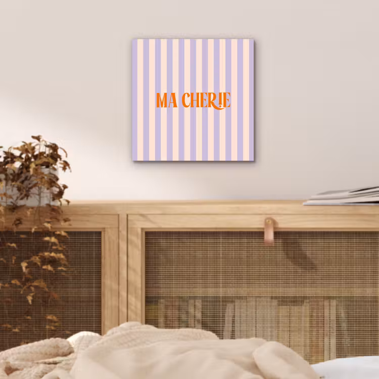 Lila - Oranje - Strepen - Ma Cherie aluminium wit klein -sfeer3