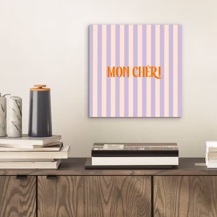 Lila - Oranje - Strepen - Mon Chéri aluminium wit klein -sfeer1