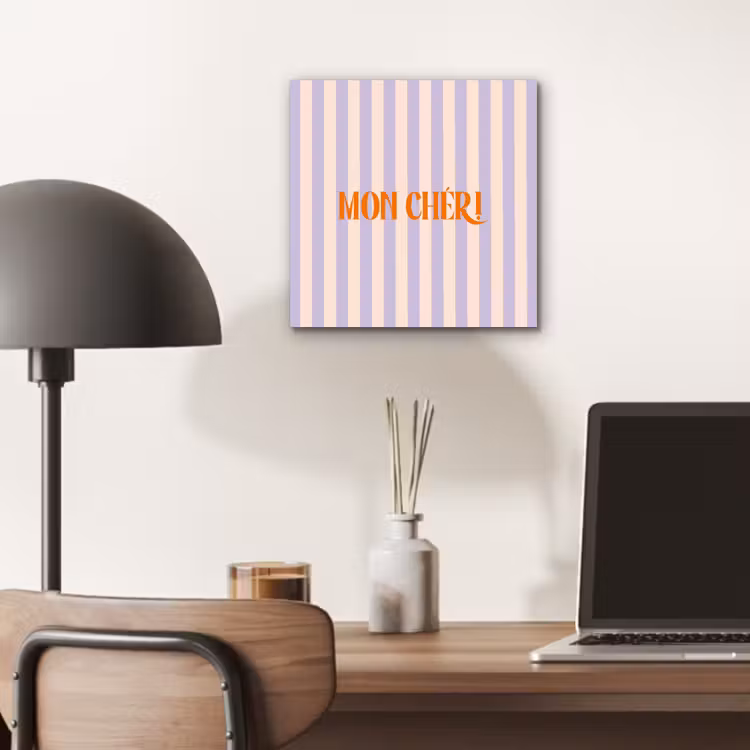 Lila - Oranje - Strepen - Mon Chéri aluminium wit klein -sfeer5