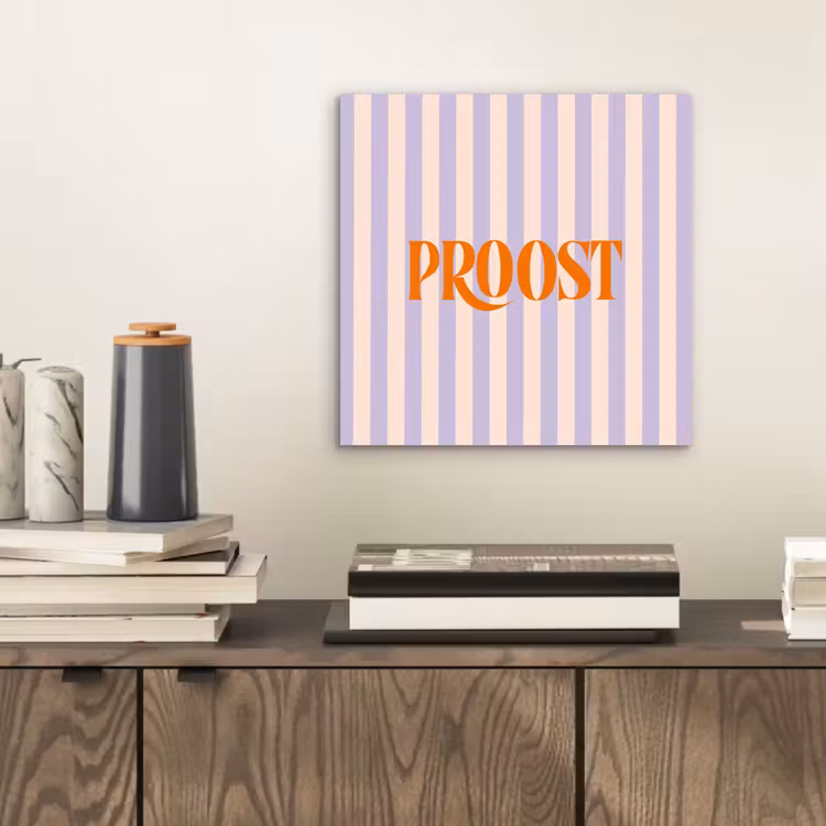 Lila - Oranje - Strepen - Proost aluminium wit klein -sfeer1