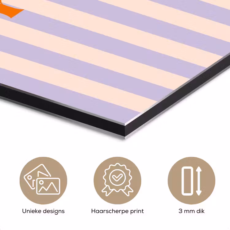 Lila - Oranje - Strepen - Proost aluminium wit klein -closeup_NL