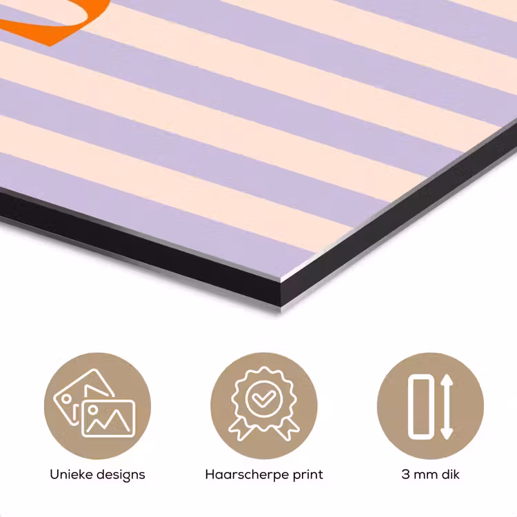 Lila - Oranje - Strepen - Salud aluminium wit klein -closeup_NL