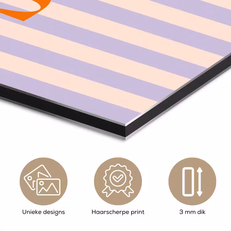 Lila - Oranje - Strepen - Smile aluminium wit klein -closeup_NL