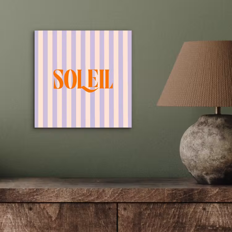Lila - Oranje - Strepen - Soleil aluminium wit klein -sfeer2