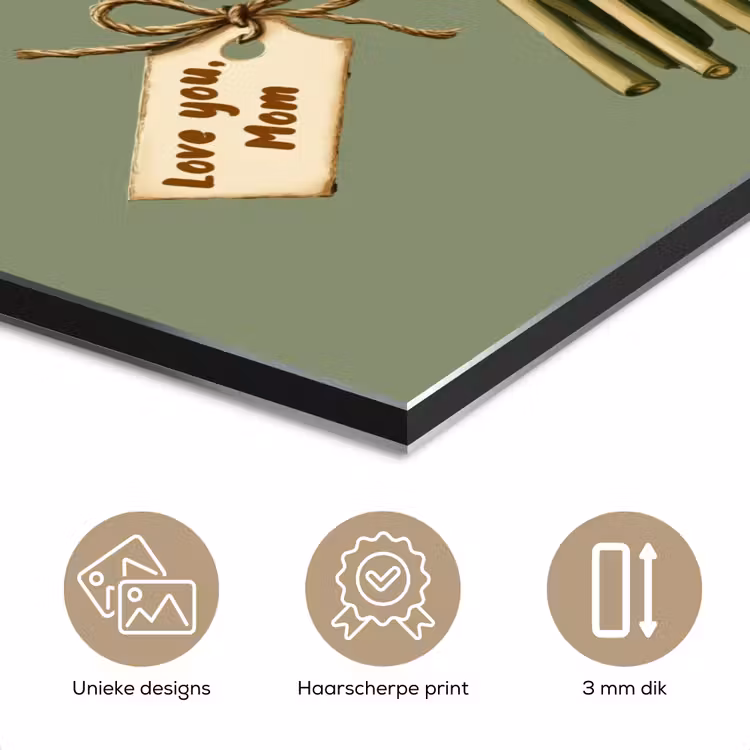 Lint - Boeket - Groen - Quote aluminium wit klein -closeup_NL