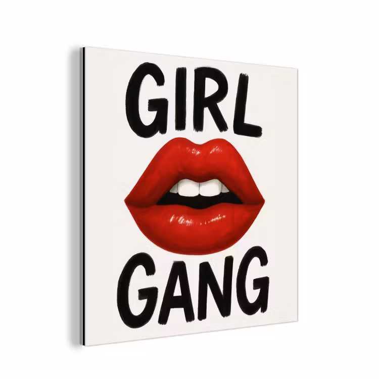 Lip - Girl - Rood - Letters aluminium wit klein -3d