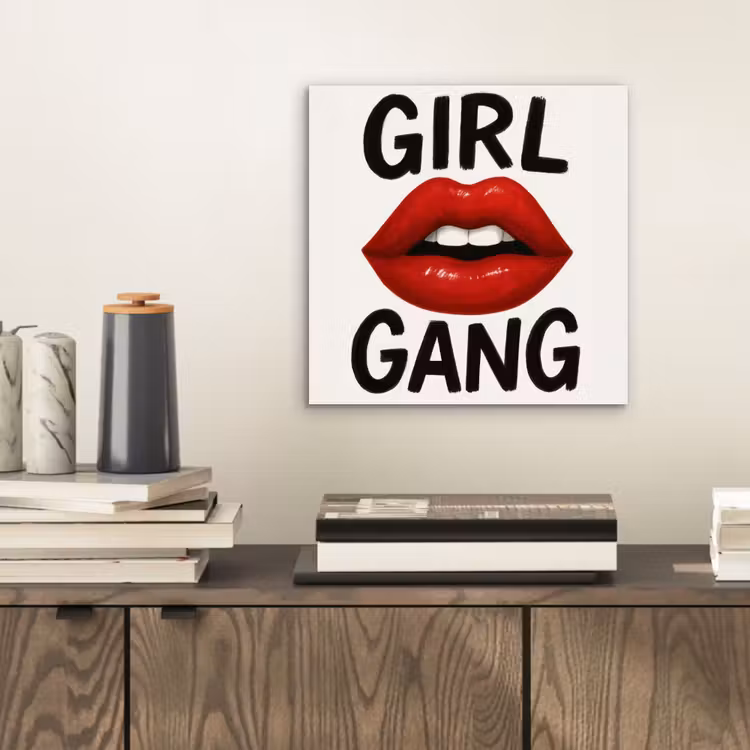 Lip - Girl - Rood - Letters aluminium wit klein -sfeer1