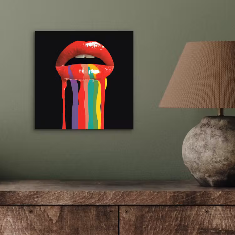 Lippen - Kleuren - Zwart aluminium wit klein -sfeer2