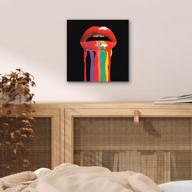 Lippen - Kleuren - Zwart aluminium wit klein -sfeer3