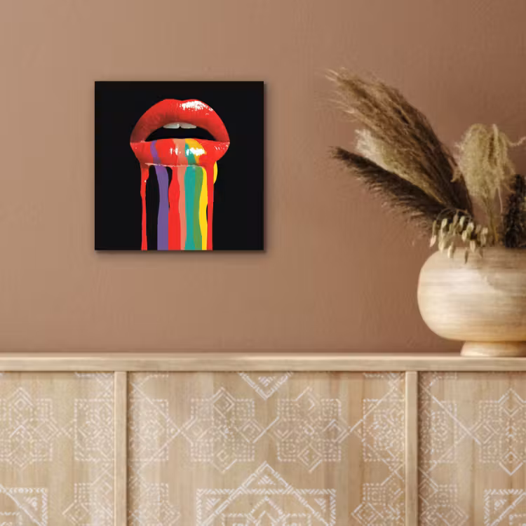 Lippen - Kleuren - Zwart aluminium wit klein -sfeer4