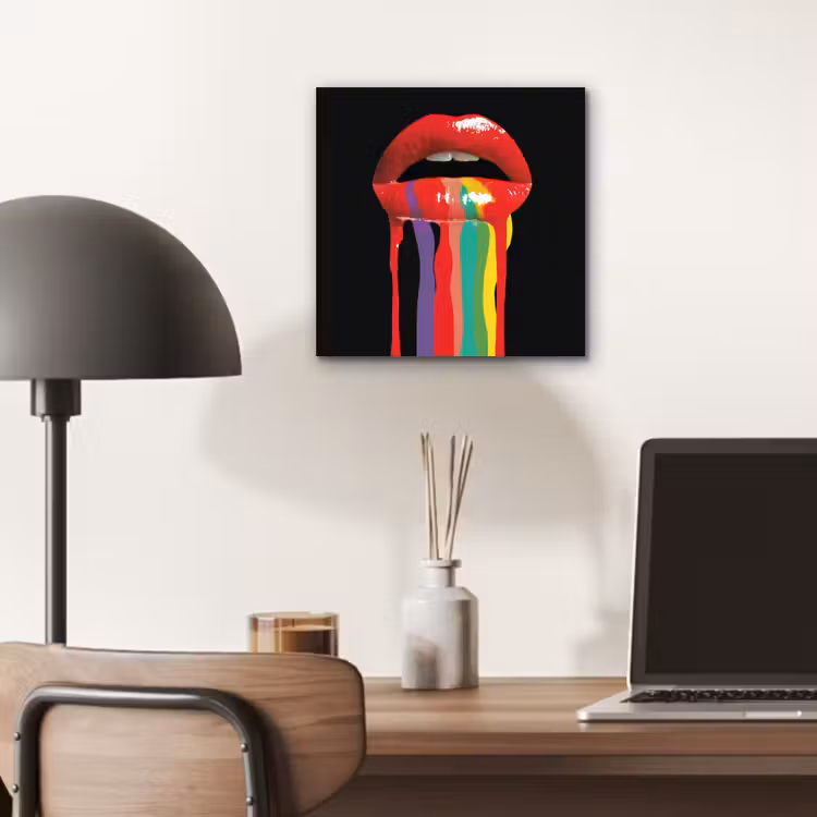 Lippen - Kleuren - Zwart aluminium wit klein -sfeer5