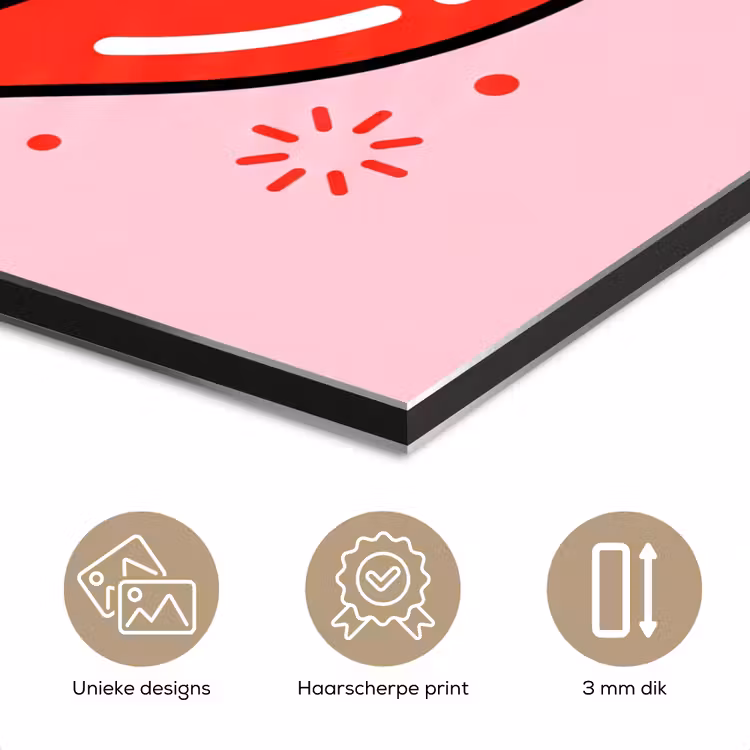 Lippen - Tong - Pop-art - Kleurrijk - Roze aluminium wit klein -closeup_NL