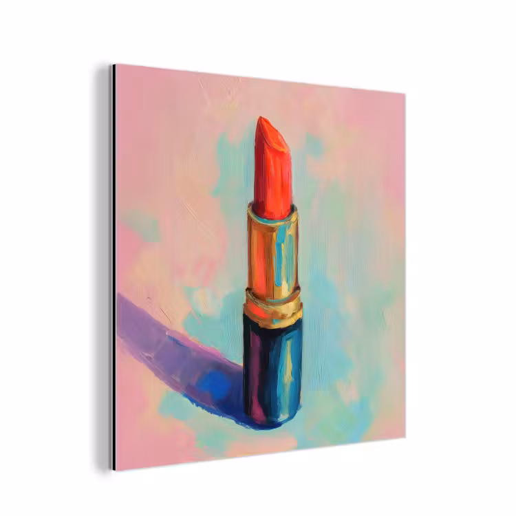 Lippenstift - Rood - Penseelstreken aluminium wit klein -3d