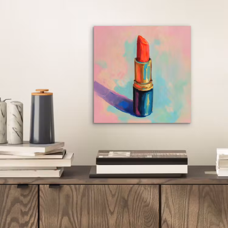Lippenstift - Rood - Penseelstreken aluminium wit klein -sfeer1