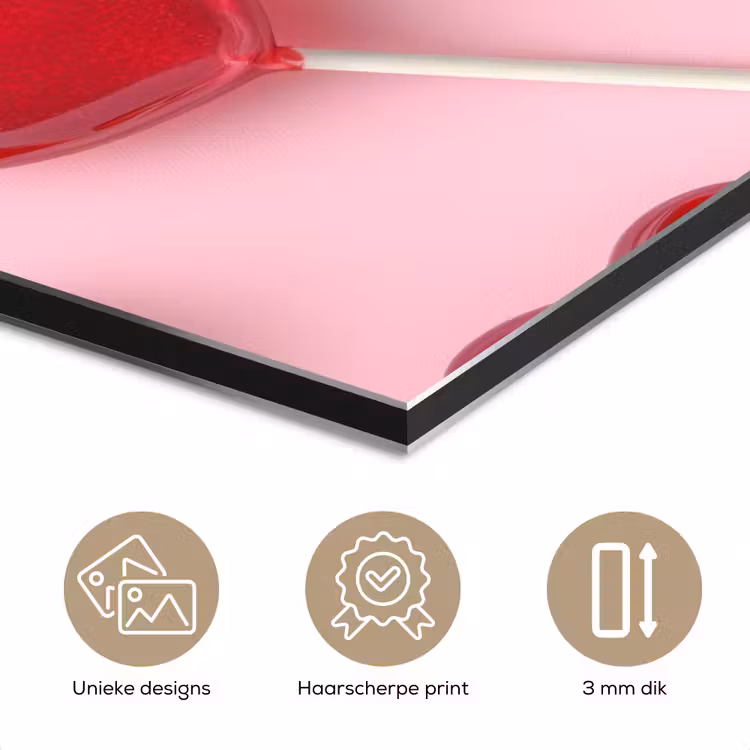 Lollies - Hartjes - Roze aluminium wit klein -closeup_NL
